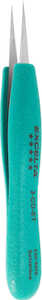 Excelta TealShield/Cobaltima Tweezer, 5 Star Straight Extreme Precision Very Fine Point, Cobalt, Ergonomic