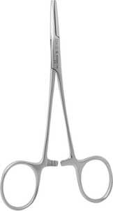 Excelta Clamp, Mosquito, 5" Straight, Stainless Steel, Serrated