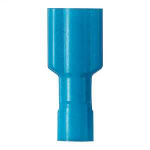 Panduit DiscoGrip™ Female Disconnect, Premium Nylon Insulated, 16-14 AWG, .187/.205" x .020" Tab Size, Funnel Entry, Blue, 100/Pack