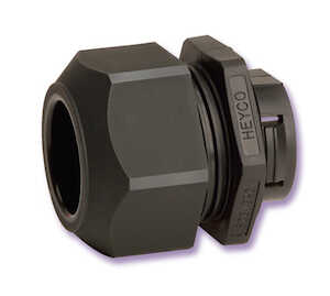 Heyco Snap-In Straight-Thru Cordgrip Strain Reliefs for Round .210" Cable, Black