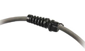 Heyco Original Pigtail Strain Relief Bushing with Integral Nylon Spring for Round/Flat Cable, 1.984" L