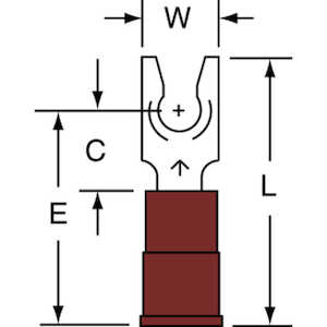3M Fork Terminal, Nylon Insulated w/ Insulation Grip 22-18 AWG, 94768, 31-6-NB