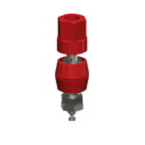 Keystone 10-32 Insulated Binding Post, Hex Head, Red, .625", Brass, Nickel Plating
