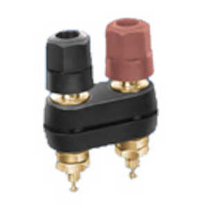 Keystone 10-32 Insulated Binding Post, Dual Hex Head, Red & Black, .625", Brass, Gold Plating