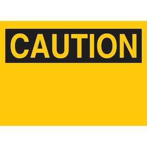 Brady Blank CAUTION Sign, 10" H x 14" W x .01" D, Paper, Black on Yellow