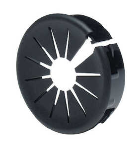 Heyco .5" Split Flexible Shutter Bushing, .56" Head Diameter, Black