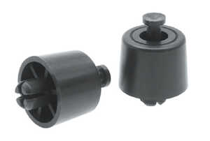 Heyco Bumper Foot with Drive Rivet, .1.18" Diameter, .59" H, .02 - .06" Thickness, Rubber, Black