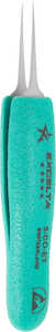 Excelta TealShield/Cobaltima Tweezer, 5 Star Straight Tapered Ultra Fine Point, Cobalt, Ergonomic