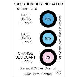 SCS Humidity Card for Moisture Barrier Bags, 5-10-15%, 125/Pack