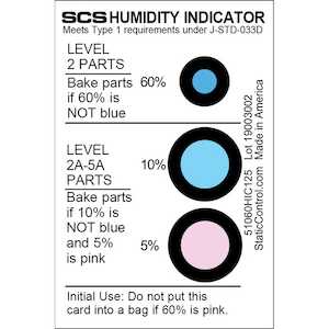 SCS Humidity Card for Moisture Barrier Bags, 5-10-60% 125/Pack