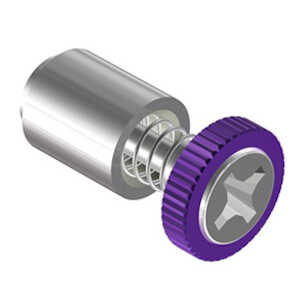 Southco Captive Screw, 4-40 Thread, Flare-in, Phillips, Knurled Purple Knob
