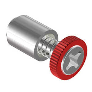 Southco Captive Screw, 4-40 Thread, Flare-in, Phillips, Knurled Red Knob