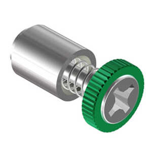 Southco Captive Screw, 4-40 Thread, Flare-in, Phillips, Knurled Green Knob