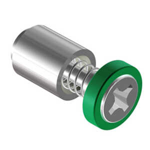 Southco Captive Screw, 4-40 Thread, Flare-in, Phillips, Smooth Green Knob