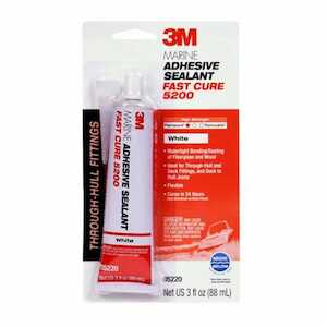 3M 5200FC Marine Adhesive Sealant, White, 3 oz Tube, 6/Case