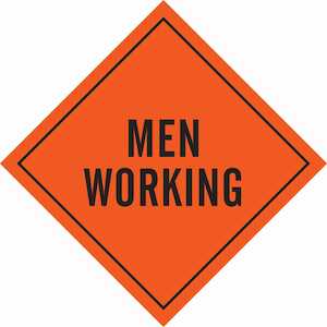 Brady Men Working Sign, 36" H x 36" W, Mesh