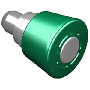 Southco Spring Loaded Plunger, Flare-in, Large Size, with Hold-Open Feature, Steel, Green Knob