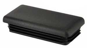 Heyco Plug for Rectangular Tubing, 10 Wire Range, 2.00 x 5.00" Internal Tube Size, LDPE, Black