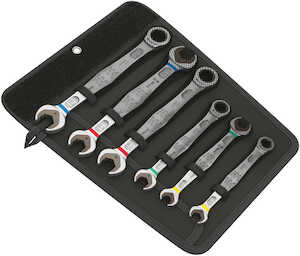Wera Tools 6000/6002 Joker 6 Set 1 Set of Ratcheting Combination/Double Open-ended Wrenches, 6 Pieces