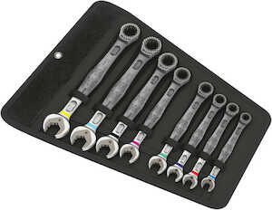 Wera Tools 6000 Joker 8 Imperial Set 1 Set of Ratcheting Combination Wrenches, Imperial, 8 Pieces