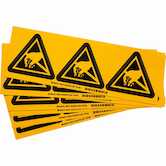 Brady Warning Label with Static Sensitive Devices Pictogram, Vinyl, Black on Yellow, 4" H x 4" W