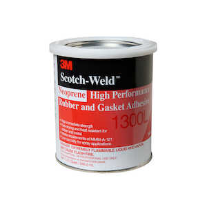 3M Neoprene High Performance Rubber & Gasket Adhesive 1300L, Yellow, 1 Quart Can, 12/Case