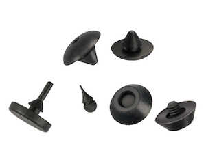 Heyco Flat Bumper, Push-In, .24" Diameter, .12" H, EPDM, Black