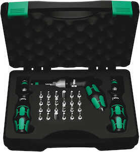 Wera Tools 7440/41/42 Kraftform Torque Screwdriver Set 0.3-6.0 Nm, 27 Pieces
