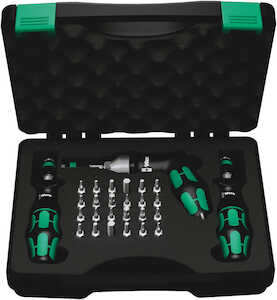 Wera Tools 7445/46/47 Kraftform Torque Screwdriver Set 2.5-55.0 in.lbs., 27 Pieces