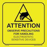 SCS Clean ESD Attention Label, 2" x 2", 500/Roll