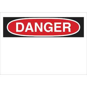 Brady Blank DANGER Sign, 10" H x 14" W, Polyester, Black/Red on White