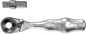 Wera Tools 8001 A Zyklop Mini 1 Bit Ratchet 1/4" SB with 1/4" Drive, 2 Pieces
