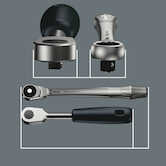 Wera Tools 8003 A Zyklop Metal Ratchet with Push-through Square & 1/4" Drive, 1/4" x 141 mm