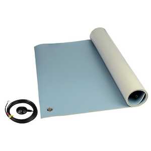 SCS 3-Layer Vinyl ESD Floor Mat Kit, Blue, .14" x 48" x 72"