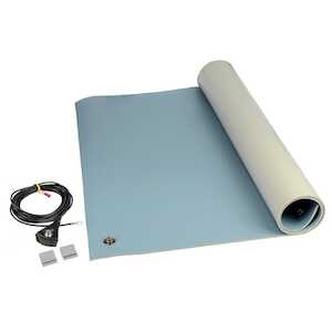 SCS 8200 Series 3-Layer Vinyl ESD Worksurface Mat Kit, Blue, .14" x 24" x 48"