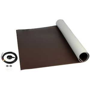 SCS 8200 Series 3-Layer Vinyl ESD Worksurface Mat Kit, Brown, .14" x 24" x 24' Roll