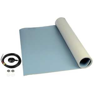 SCS 8200 Series 3-Layer Vinyl ESD Worksurface Mat Kit, Blue, .14" x 24" x 24' Roll