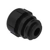 Heyco 1" Straight Thru Liquid Tight Conduit Conduit Fitting,, NPT 1 Thread, 2.25" L, Nylon, Black