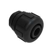Heyco 1" Straight Thru Liquid Tight Conduit Conduit Fitting,, NPT 1 Thread, 2.25" L, Nylon, Black