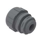 Heyco 1 1/4" Straight Thru Liquid Tight Conduit Conduit Fitting, NPT 1 1/4 Thread, 2.07" L, Nylon, Gray
