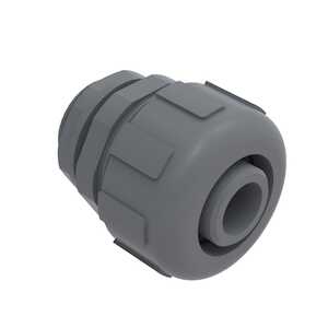 Heyco 1 1/2" Straight Thru Liquid Tight Conduit Conduit Fitting, NPT 1 1/2 Thread, 2.28" L, Nylon, Gray
