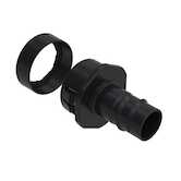 Heyco 3/4" Straight Thru Quick Twist Liquid Tight Tubing Fitting with Finishing Collar, NPT 3/4 Thread, 1.50" L, Nylon, Black