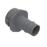 Heyco 1/4" Straight Thru Quick Twist Snap-In Liquid Tight Tubing Fitting, 1.33" L, Nylon, Gray