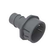 Heyco 1/4" Straight Thru Quick Twist Snap-In Liquid Tight Tubing Fitting, 1.33" L, Nylon, Gray