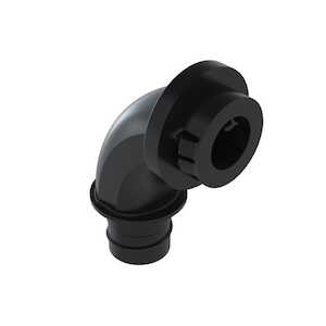 Heyco 1/2" 90° Elbow Quick Twist Snap-In Liquid Tight Tubing Fitting, 2.749" L, Nylon, Black