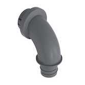 Heyco 1/2" 90° Elbow Quick Twist Snap-In Liquid Tight Tubing Fitting, 2.749" L, Nylon, Gray