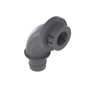 Heyco 1/2" 90° Elbow Quick Twist Snap-In Liquid Tight Tubing Fitting, 2.749" L, Nylon, Gray