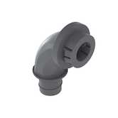 Heyco 1/2" 90° Elbow Quick Twist Snap-In Liquid Tight Tubing Fitting, 2.749" L, Nylon, Gray