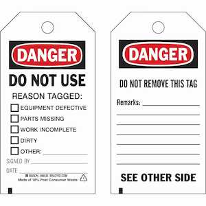 Brady Accident Prevention Tag: DANGER: Do Not Use Reason Tagged, Polyester, 5.75 x 3, 10/Pack