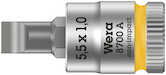 Wera Tools 8700 A FL Slotted Screws Zyklop Bit Socket, 1/4" Drive, 0.8 x 5.5 x 28 mm